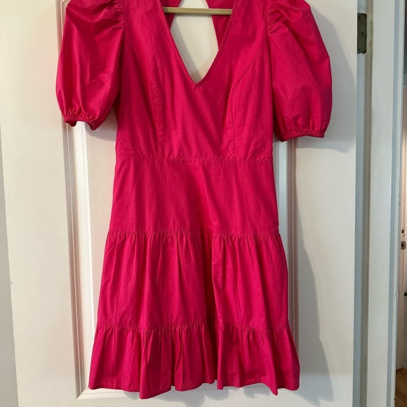 French Connection Pink Puff Sleeve Dress - Picture 1 of 3